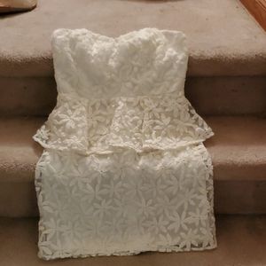 Pins and Needles white peplum  dress size 4